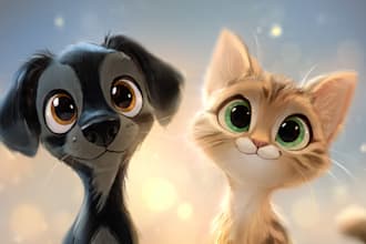 draw your cute pet into disney cartoon portrait style