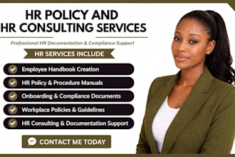 create HR policy manuals, employee handbooks and HR compliance documents