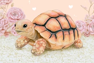create chibi cute pastel colored pet portrait illustration