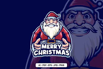 create a modern christmas logo for brands and celebrations