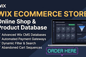 design an automated wix ecommerce store and product database