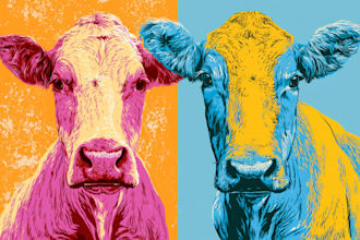 draw custom pet portrait in pop art style