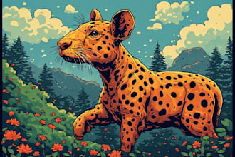 do colorful pop art portraits of pets and animals