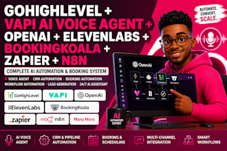 integrate gohighlevel voice agent vapi openai elevenlabs bookingkoala zapier n8n