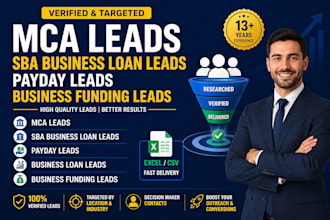 deliver verified aged mca leads sba business loan leads payday loan leads
