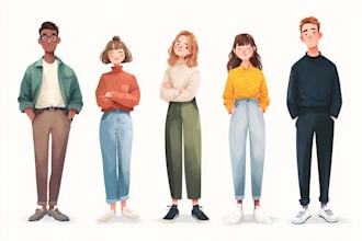 design character vector illustrations for commercial use
