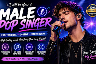record professional male pop vocals for your song