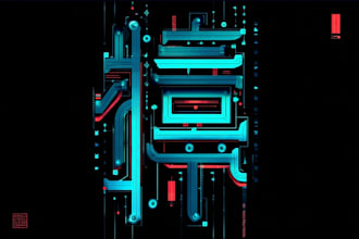 design a custom cyberpunk or futuristic or y2k logo design