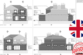 draft detailed construction drawings for UK building regulations