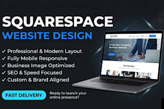 develop and design a professional squrespace website for your business