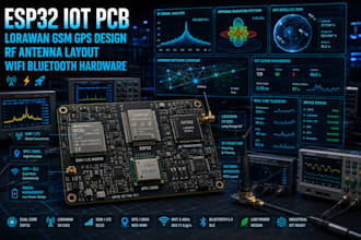 develop esp32 rf iot hardware, lorawan gps GSM pcb antenna design sx1276 sx1262