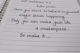 write neat handwritten letters or notes for you