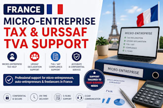 help with france micro entreprise tax, urssaf, and tva support