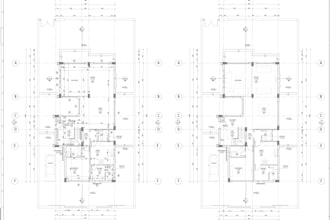 draw architect house blueprint,2d floor plan,section,elevations,staircase design