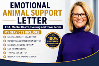 write animal support letter esa letter support animal housing or mental health