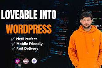 convert, clone lovable ai to wordpress elementor,