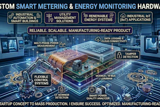 design smart energy meter pcb with rs485 modbus, lorawan, power monitoring