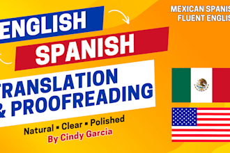 translate and proofread english and spanish texts