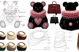 design professional handbag luggage bag totes bag purse tech packs with drawings
