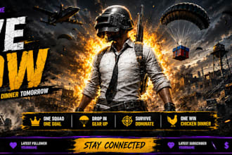 create modern twitch live stream banners
