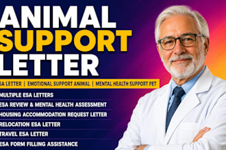 write and sign esa letter housing animal support letter mental health esa