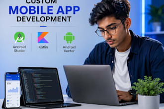 build a custom android app in kotlin with clean UI and database