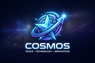 design a futuristic cosmos logo for space, technology, and innovation brands