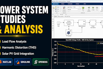 do power system studies load flow and harmonic analysis in opendss matlab