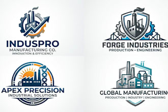 design a professional factory logo for manufacturing, industrial