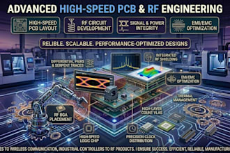 design high speed rf pcb layouts, emi emc analysis, signal integrity review