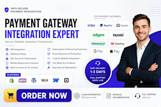 integrate payment gateway unlimit, webpay square adyen paypal nuvei and afterpay