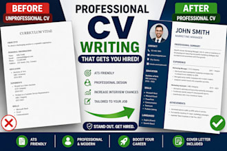 write professional CV and ats resume and cover letter