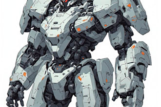 make anime style mecha robot illustrations