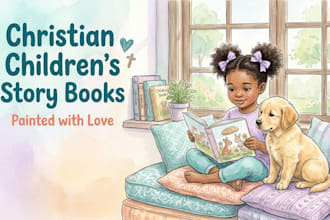 illustrate christian children story book and bible story illustrations