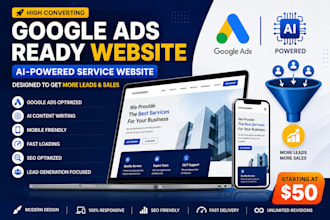 create an ai powered service website for google ads
