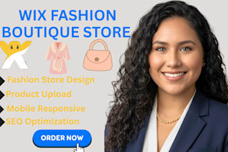 design wix fashion boutique website, online store and SEO optimization