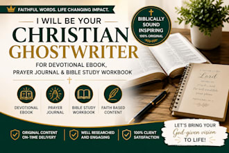 be your christian ghostwriter for devotional ebook prayer journal bible study