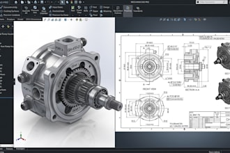 3d cad models, 2d engineering drawing  in solidworks, fusion 360, inventor, creo