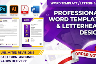 create clean minimalist word proposal template report letterhead