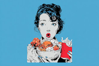 draw your food as a fun cartoon pop art character