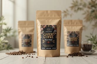 do coffee bag , label , product packaging ,pouch design