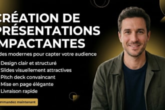 je réalise présentation powerpoint business slides pitch deck