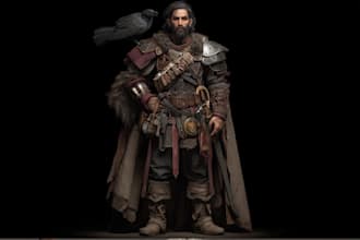 make a professional rpg dnd character party illustration