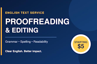 proofread and edit english text for clarity
