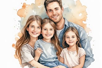 custom watercolor family portrait from photo