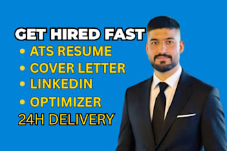 write ats resume CV and  cover letter in 24h