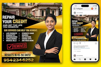 design tax flyer, credit repair flyer, social media posts