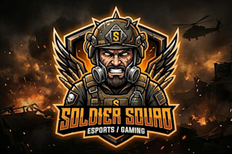 design a professional pubg style mascot logo for gaming, esports, and streamers