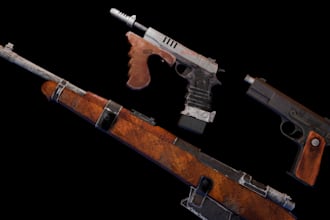 create game ready 3d weapons with pbr textures