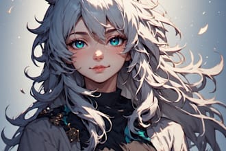 anime character an illustration and anime character